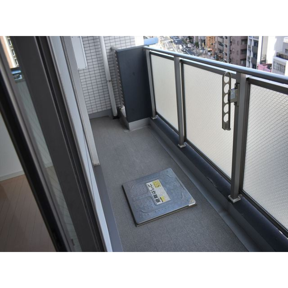 バルコニーから新大橋を見下ろせます。