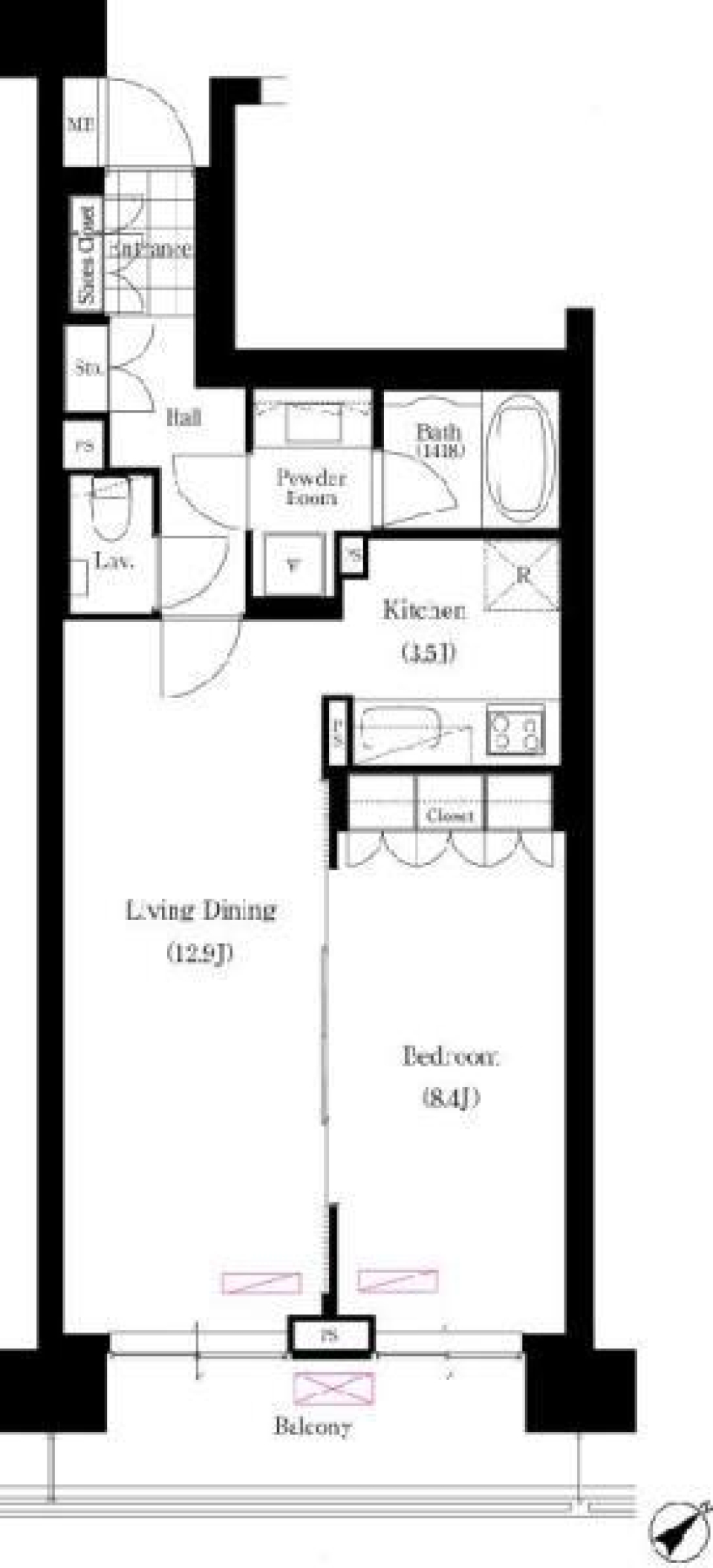 Ｂｒｉｌｌｉａ　ｉｓｔ　三軒茶屋　アイビーテラス 610号室の間取り図