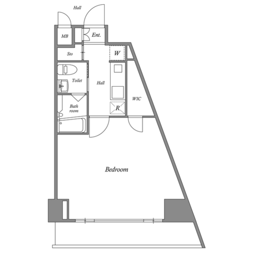ルクレ西新宿 1203号室の間取り図