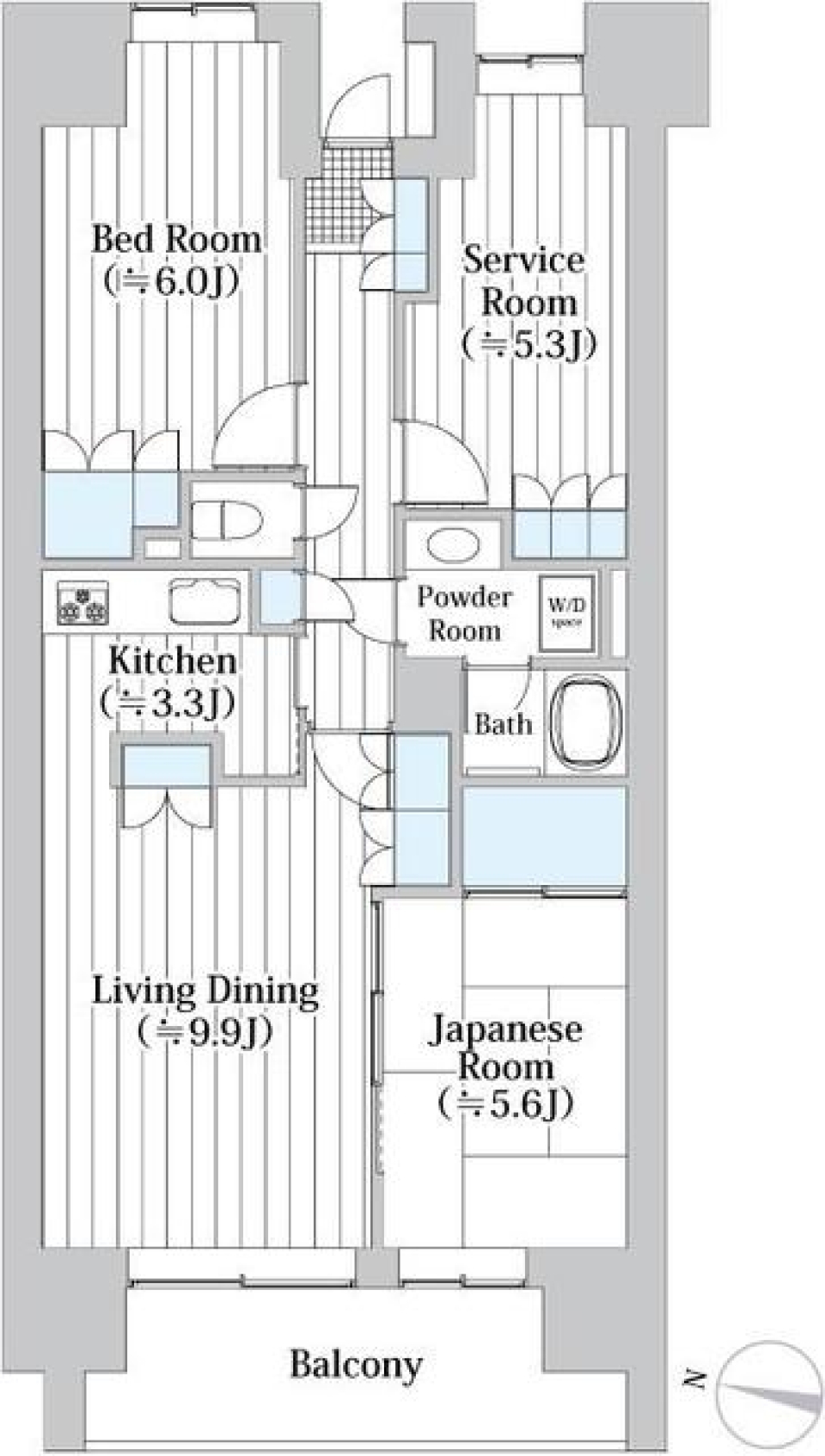 荒川の近くで2LDKの生活の間取り図