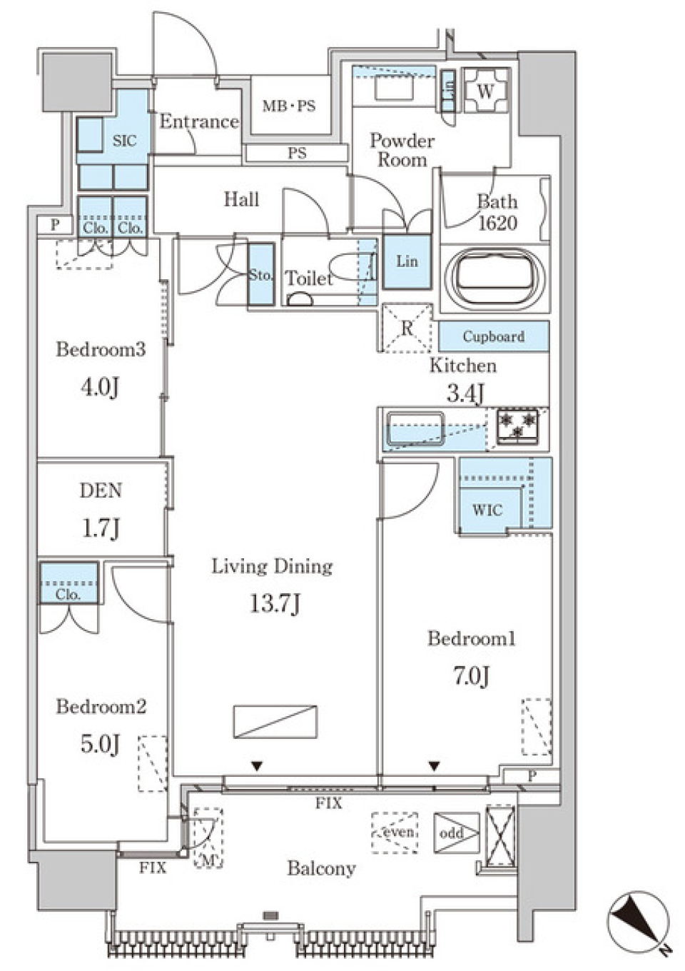 レガシス中目黒 1104号室［新築・ペット可］の間取り図
