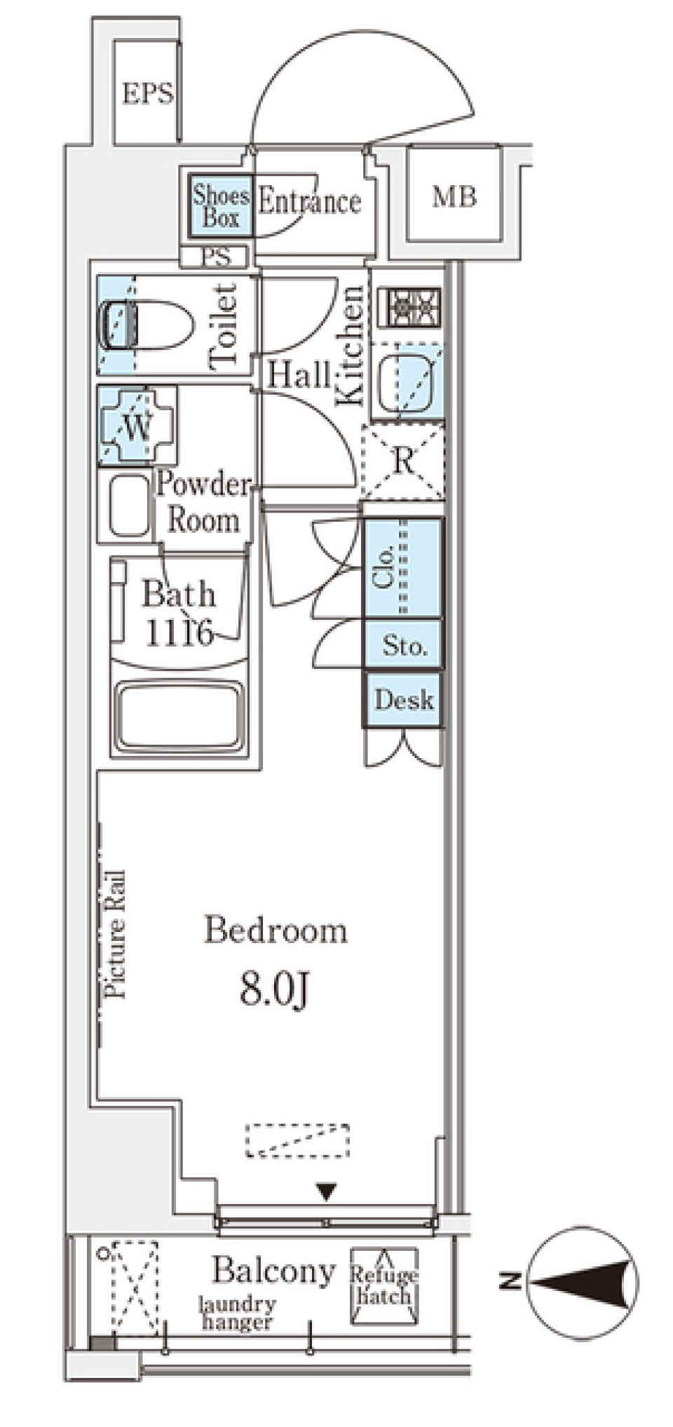 サニーなムード漂う、かわいい一人暮らしのスペースの間取り図