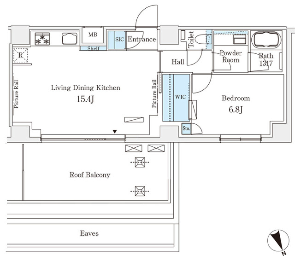 ルーフバルコニー付きの新築のお部屋に住まう［ペット可］の間取り図