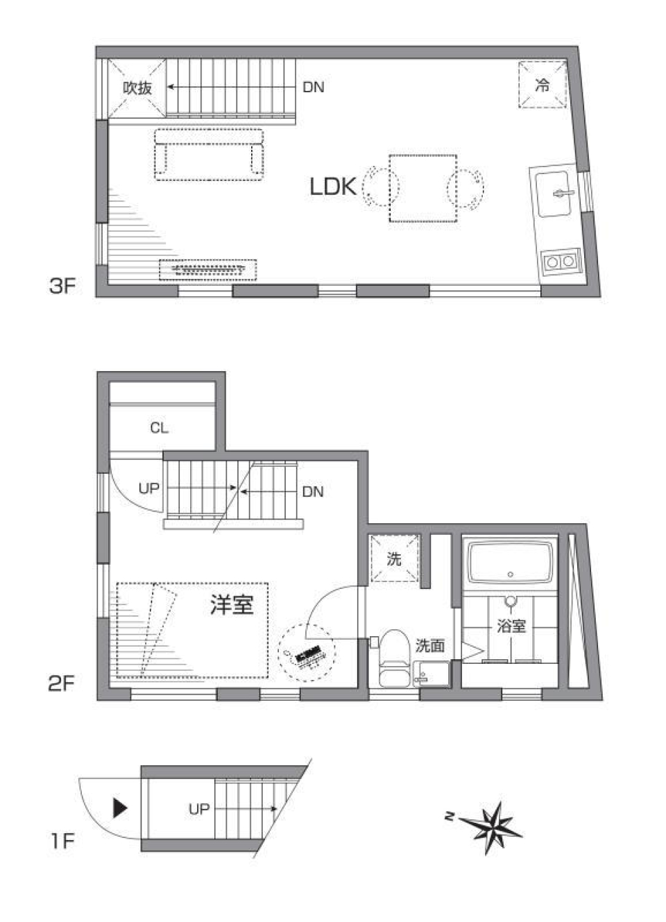 極致のミニマリズムの間取り図