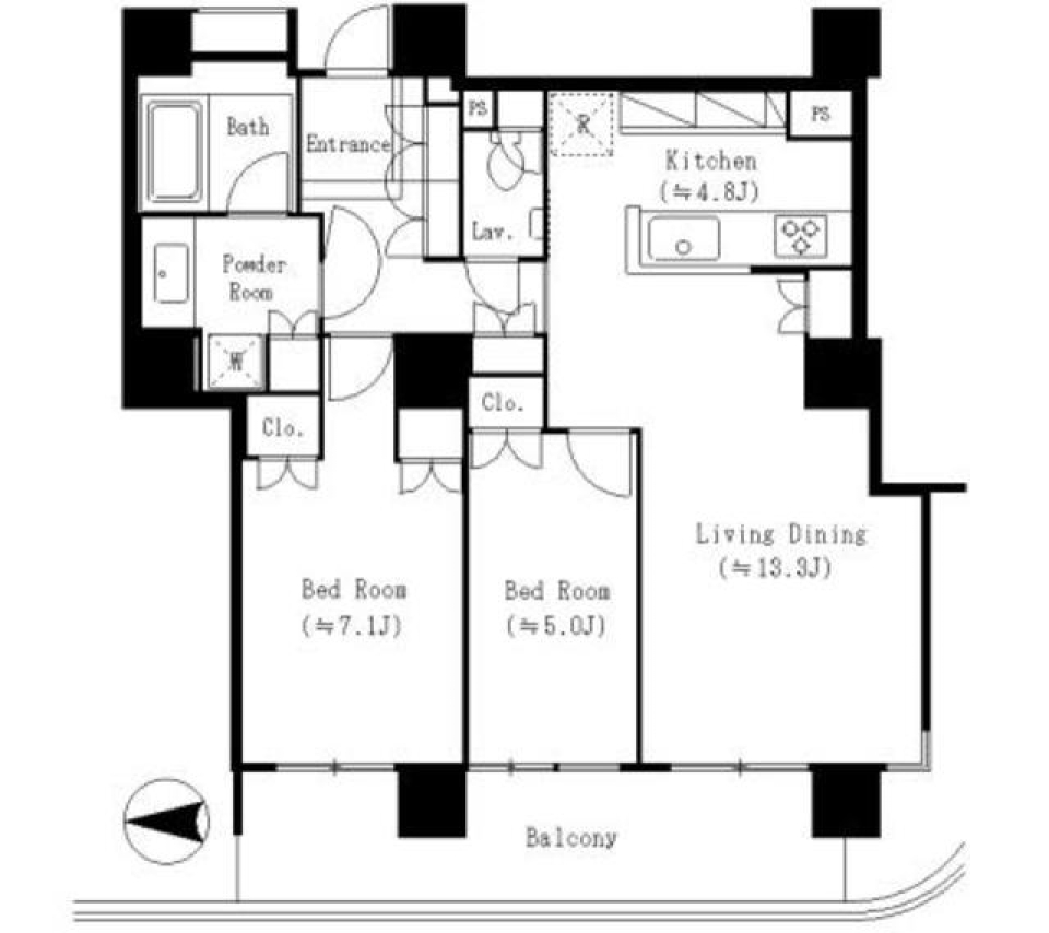 夢の川側ライフの間取り図