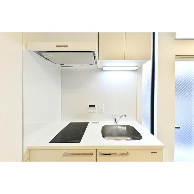 2口のガスコンロが設置されています。