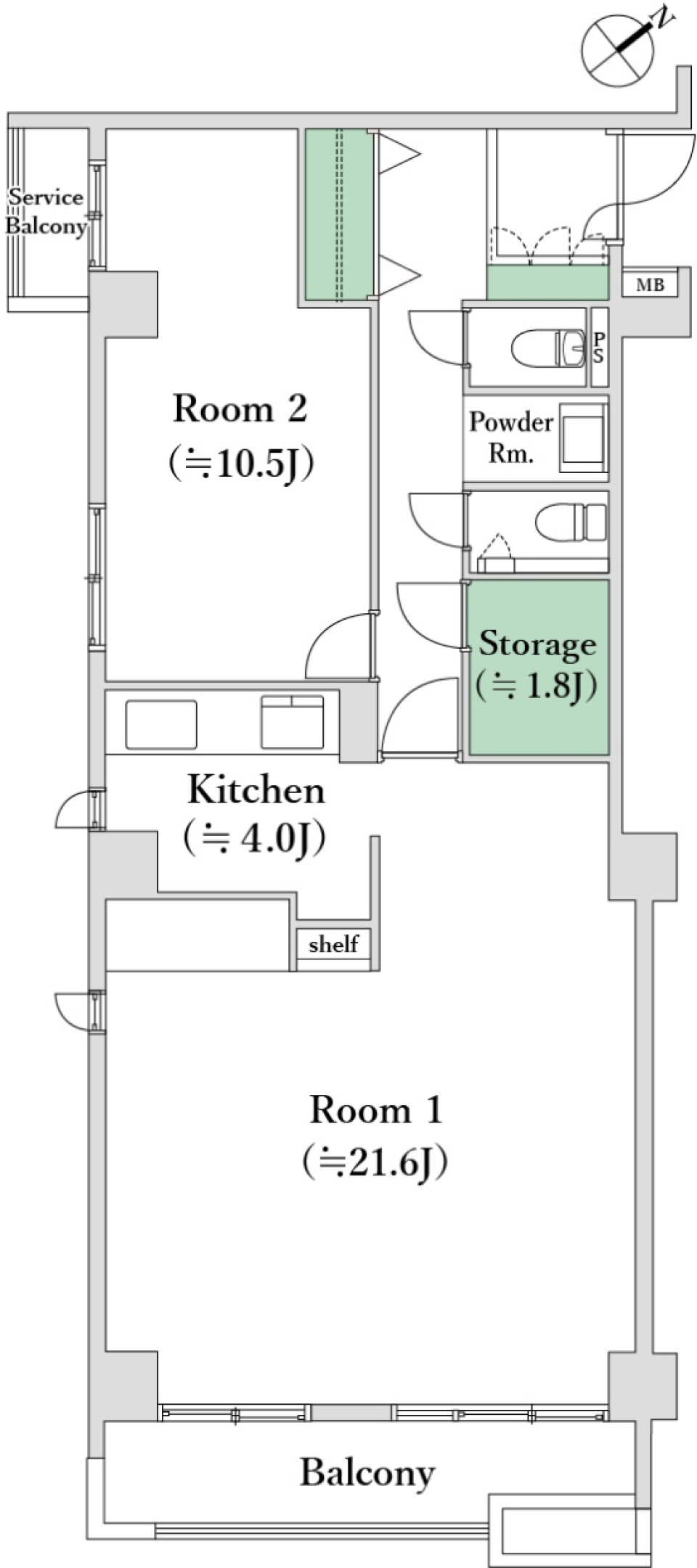 南青山5510 102号室の間取り図