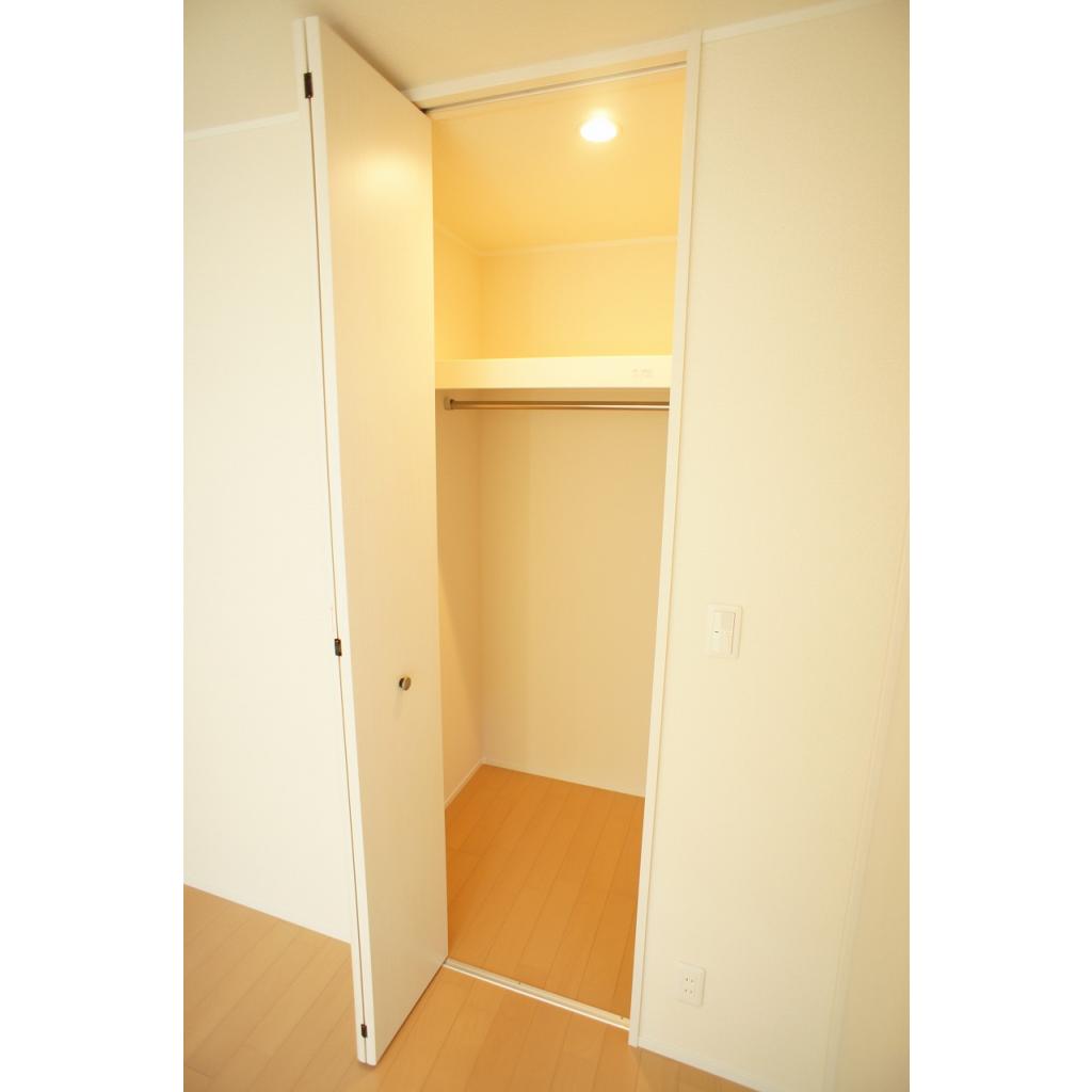 ウォークインクローゼットを開けた時の様子。