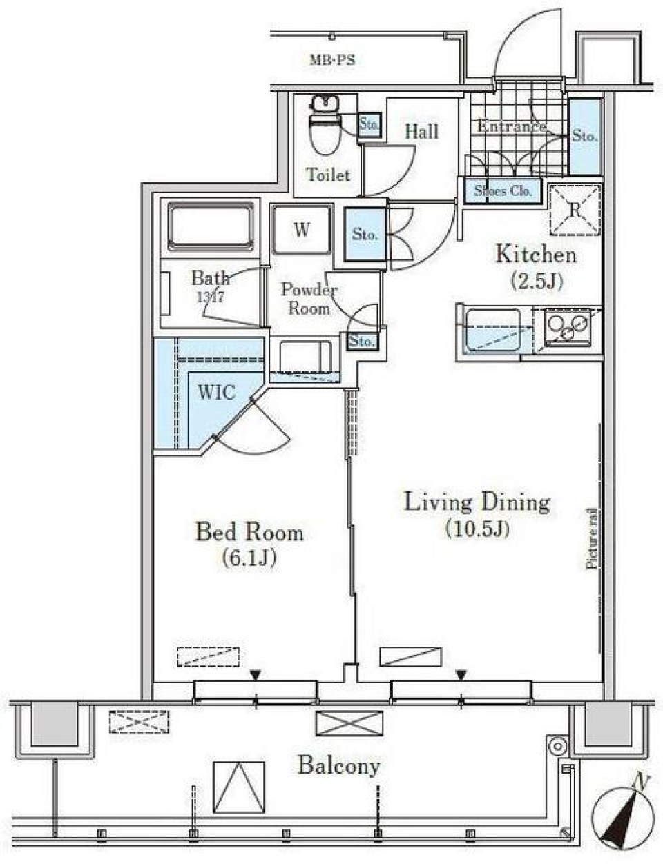 笹塚で落ち着いた１LDKのくらしをの間取り図