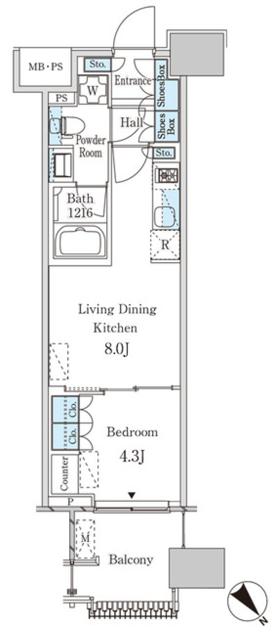 レガシス中目黒 811号室 ［ペット可・新築］の間取り図