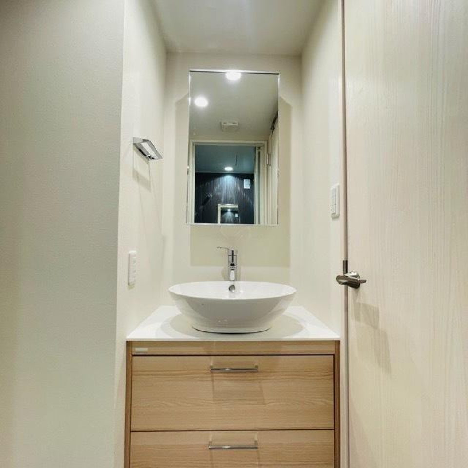 嬉しい独立洗面台。