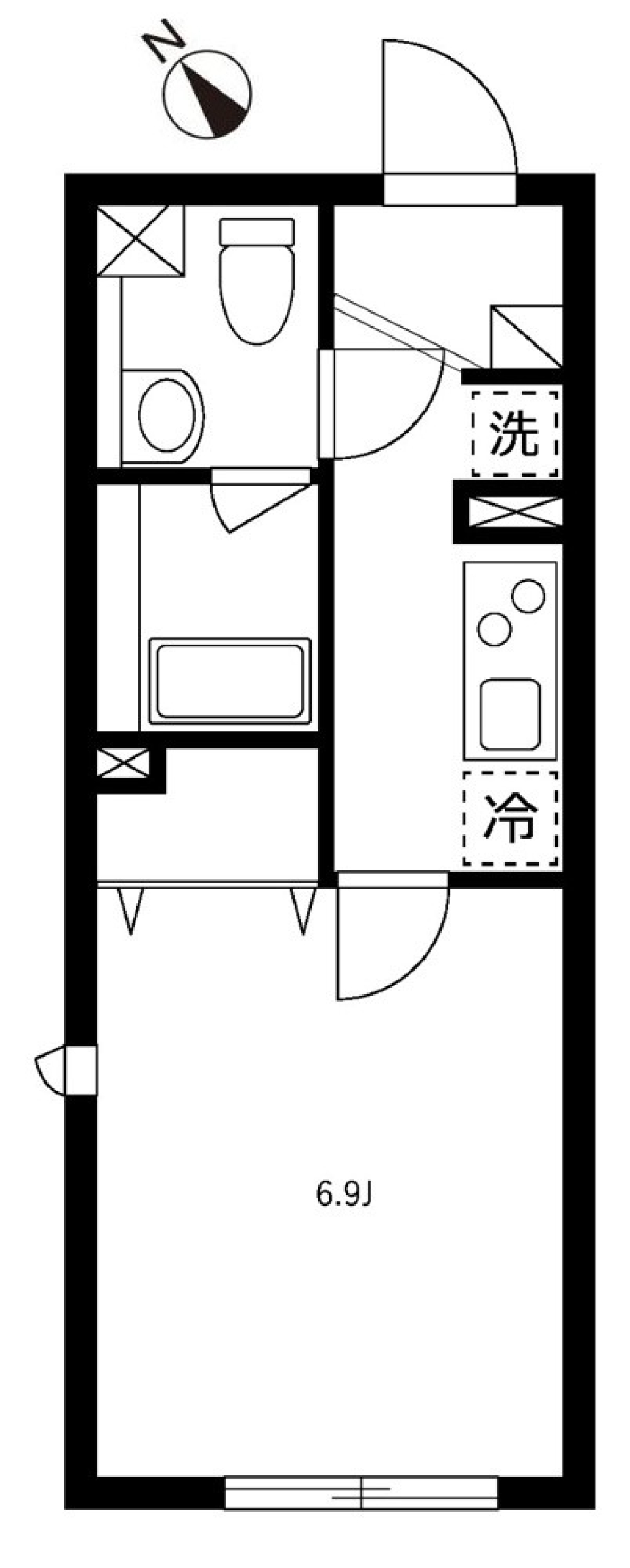 ハーモニーフラッツ中目黒 402号室の間取り図