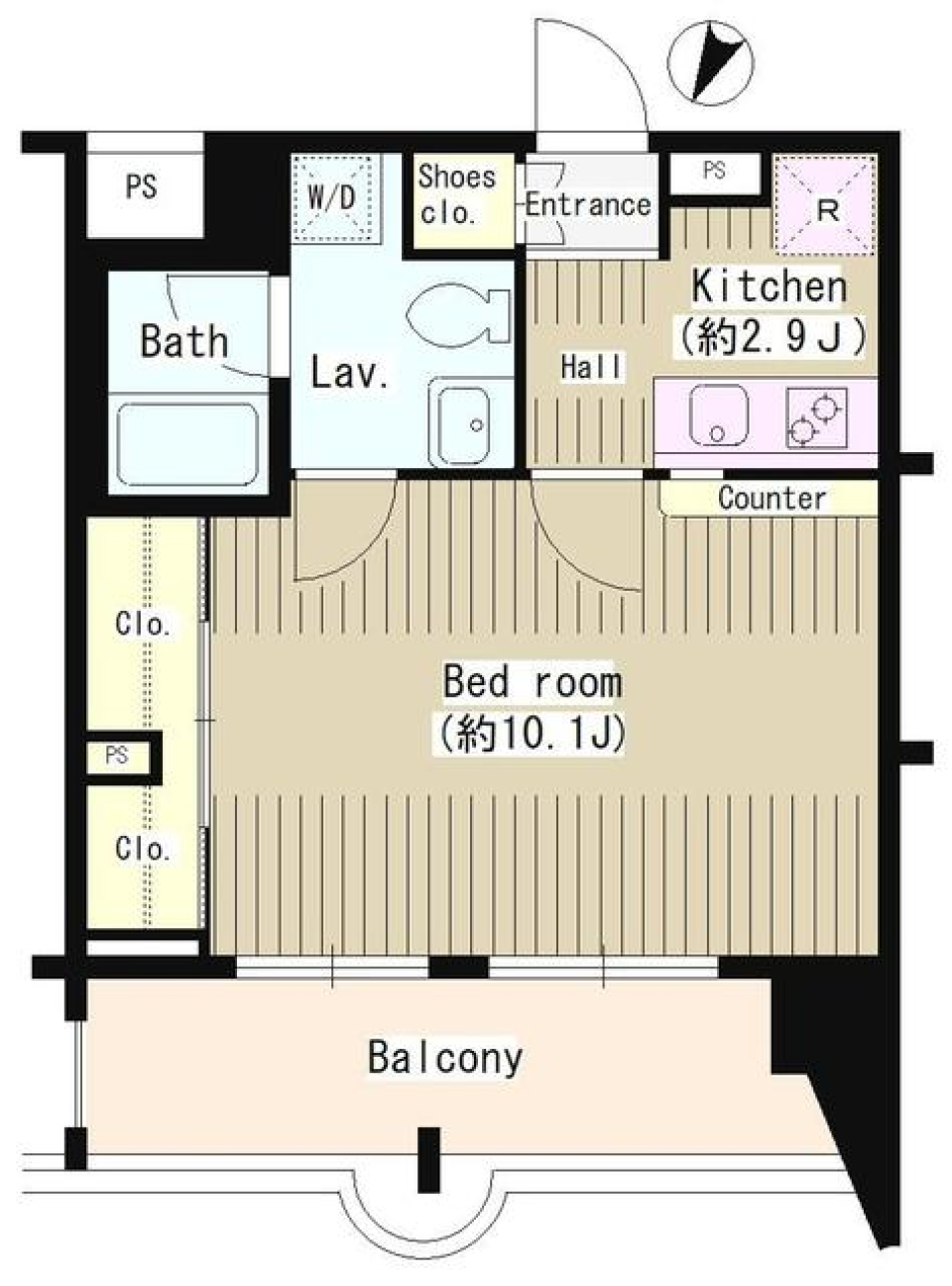 ホワイトフロント 606号室の間取り図