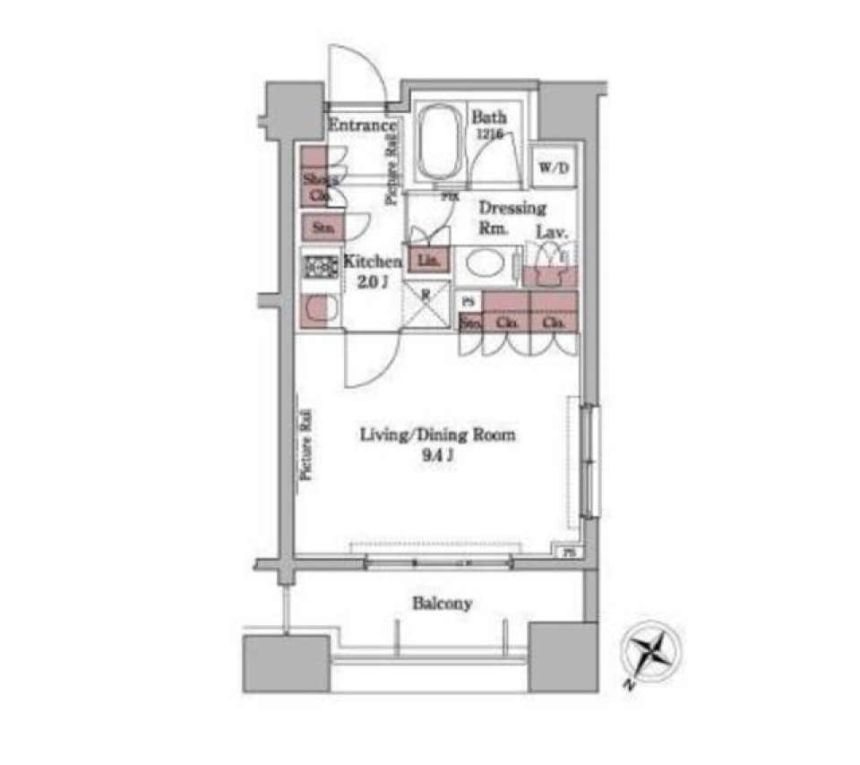 清潔感溢れるナチュラルとホワイトの空間の間取り図