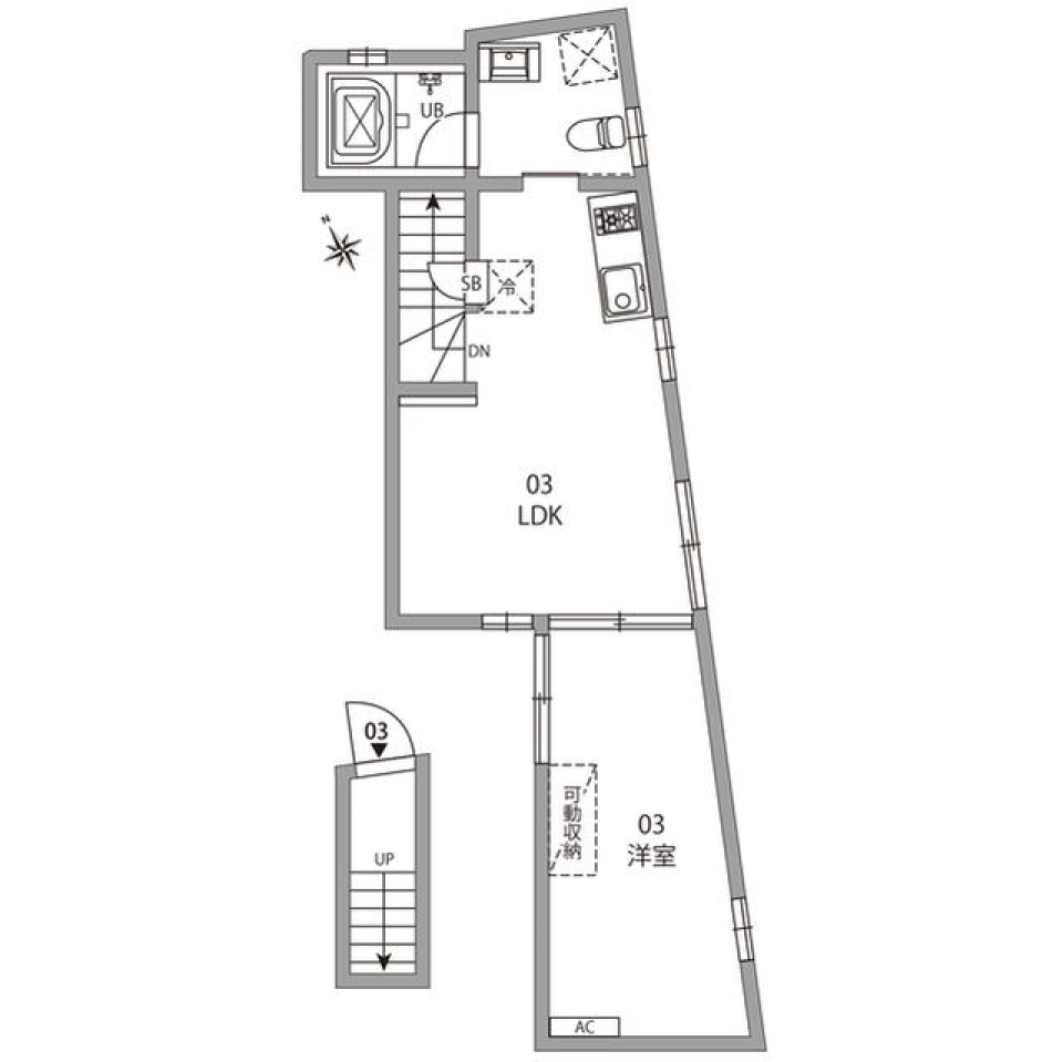 たまご色の天井と共にの間取り図