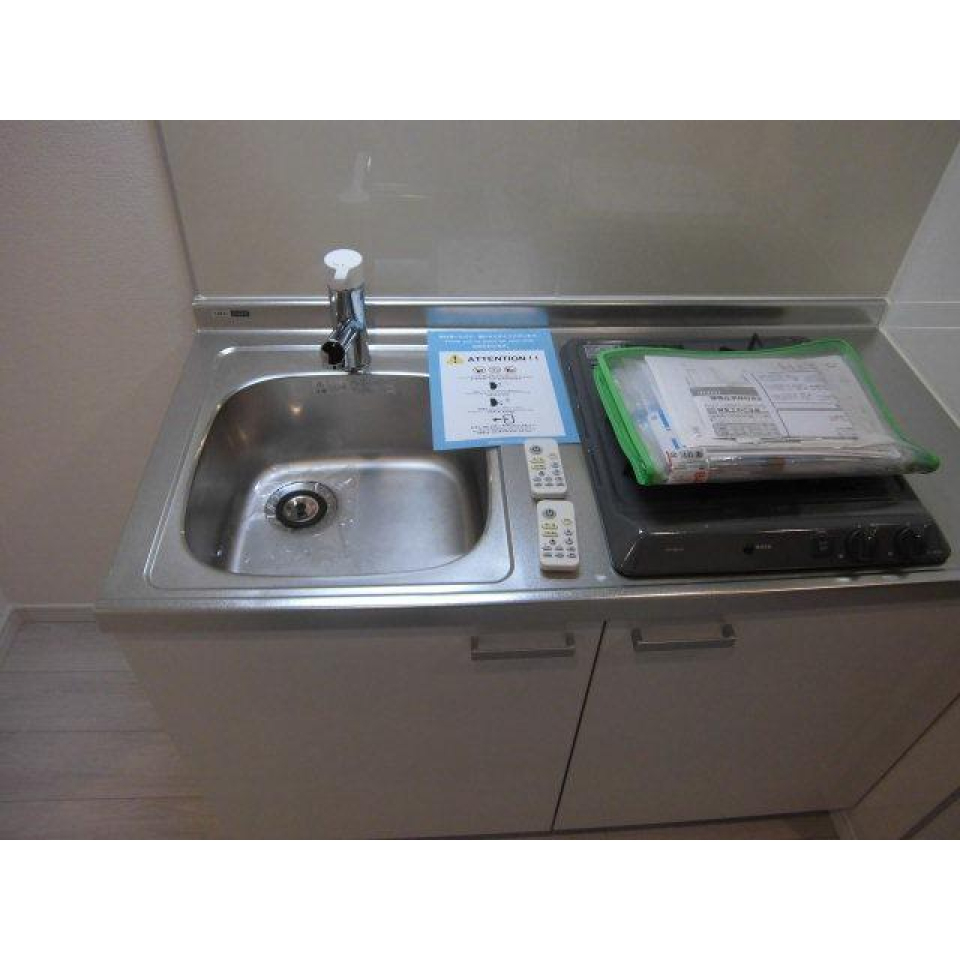 ２口のガスコンロが導入されたキッチン。