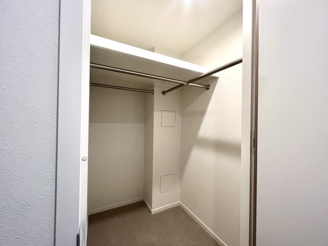 ウォークインクローゼットを開けた時の様子。