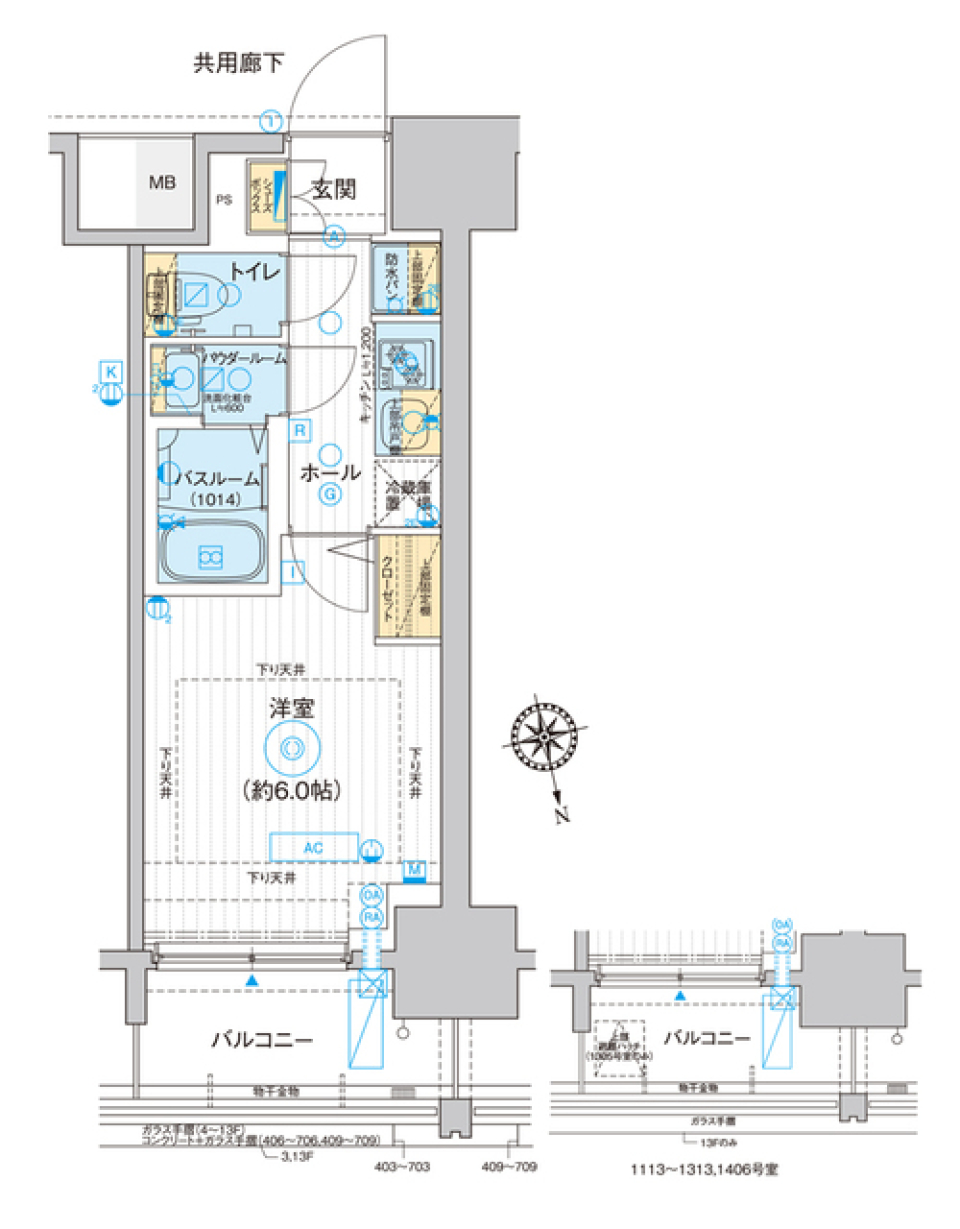 ディームス品川南大井 1313号室の間取り図