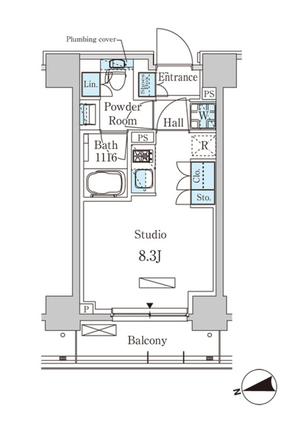 品川区から始める１Rの生活の間取り図
