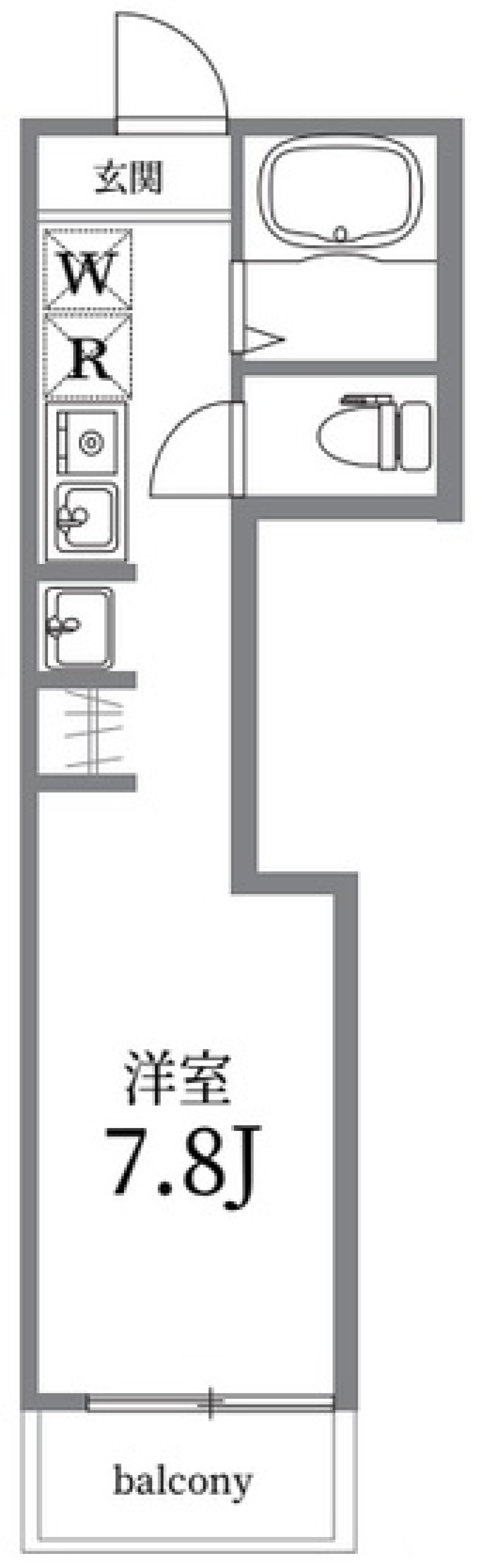 赤色が差し色でいい感じの間取り図