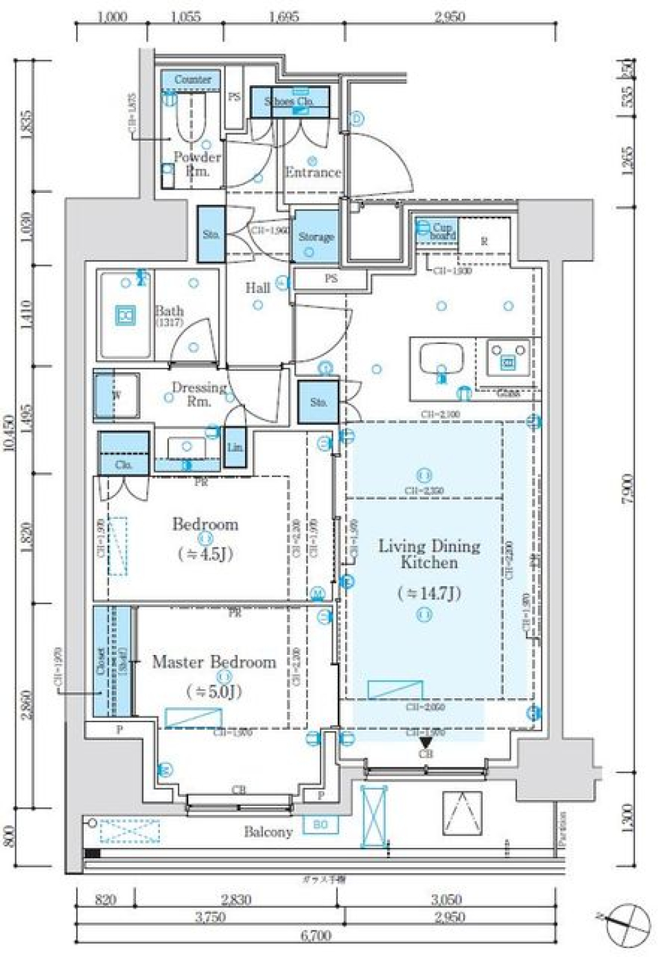 家族と過ごすモダンな生活空間の間取り図