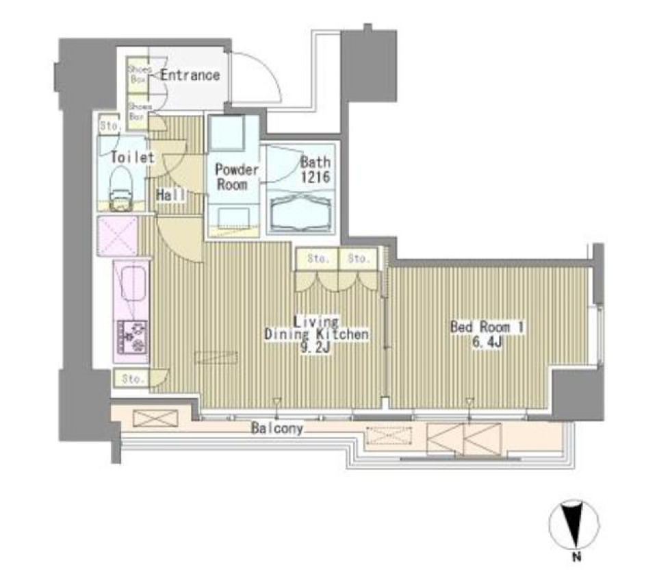 Ｗｈｉｔｅ　Ｔｏｗｅｒ　Ｈａｍａｍａｔｓｕｃｈｏ 1401号室の間取り図