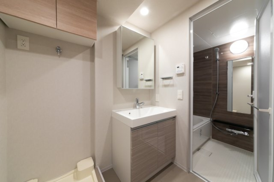 嬉しい独立洗面台。