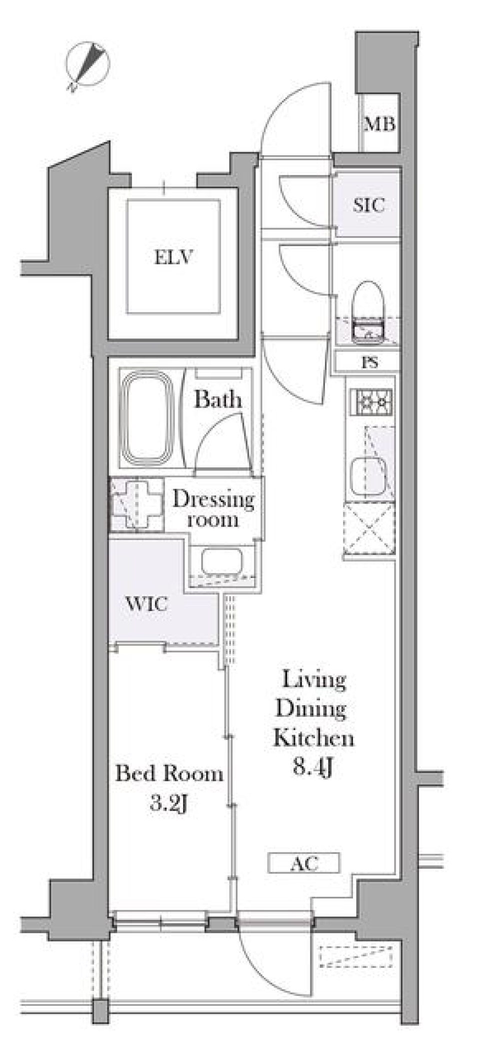 イプセ目黒中町 202号室の間取り図