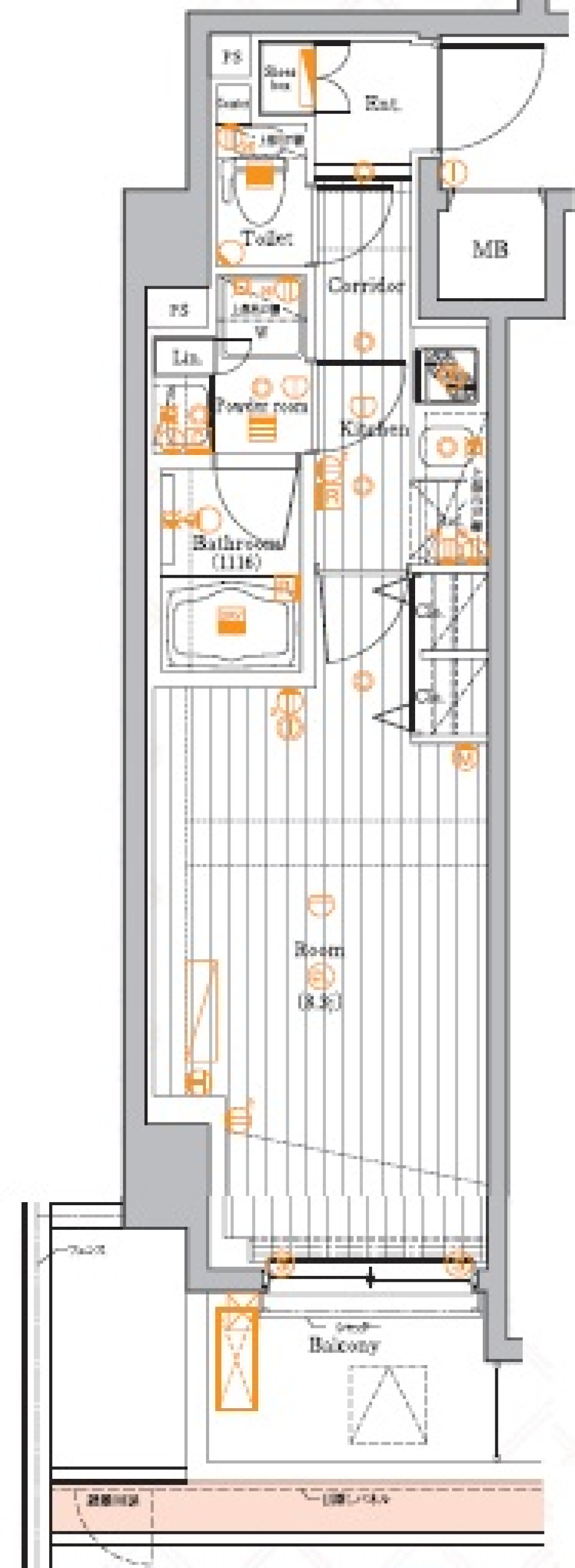 目黒のシンプルライフの間取り図