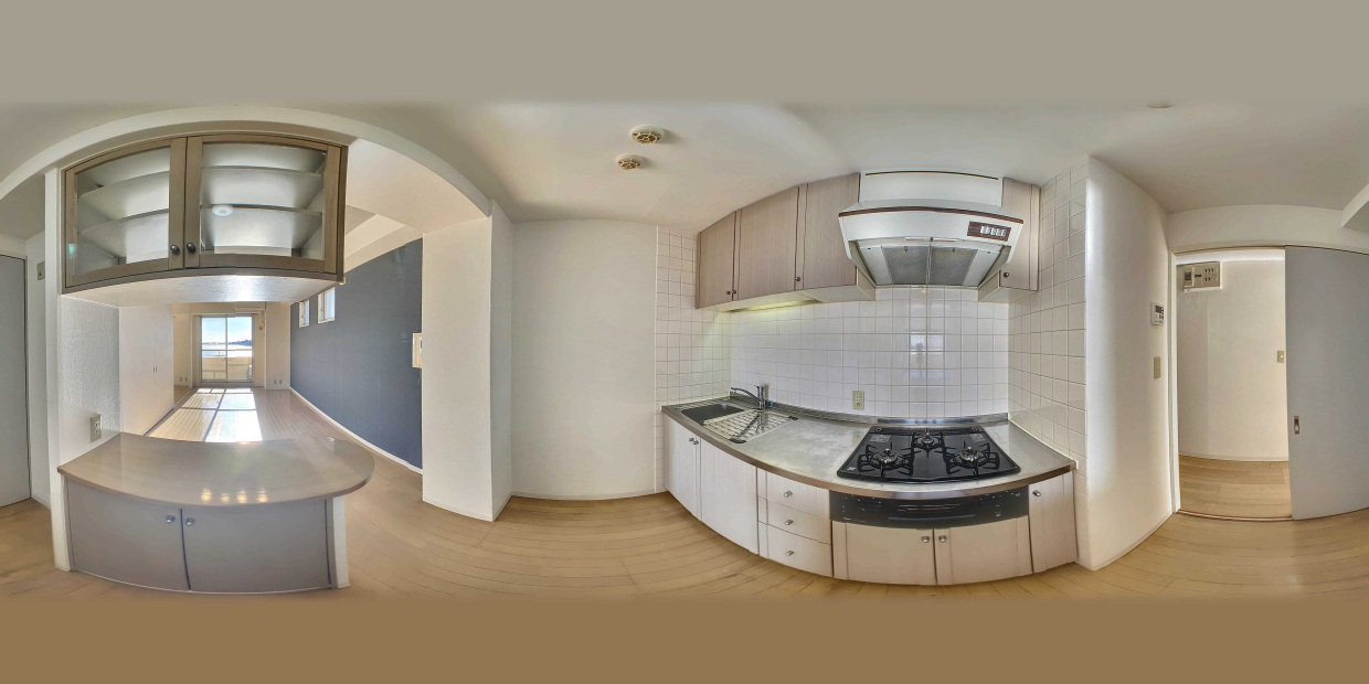 キッチンから部屋にかけて