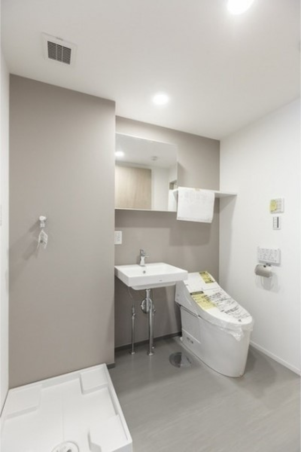 1つの空間に水回りがまとまってます