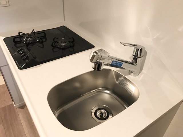 2口コンロのシンプルキッチン
