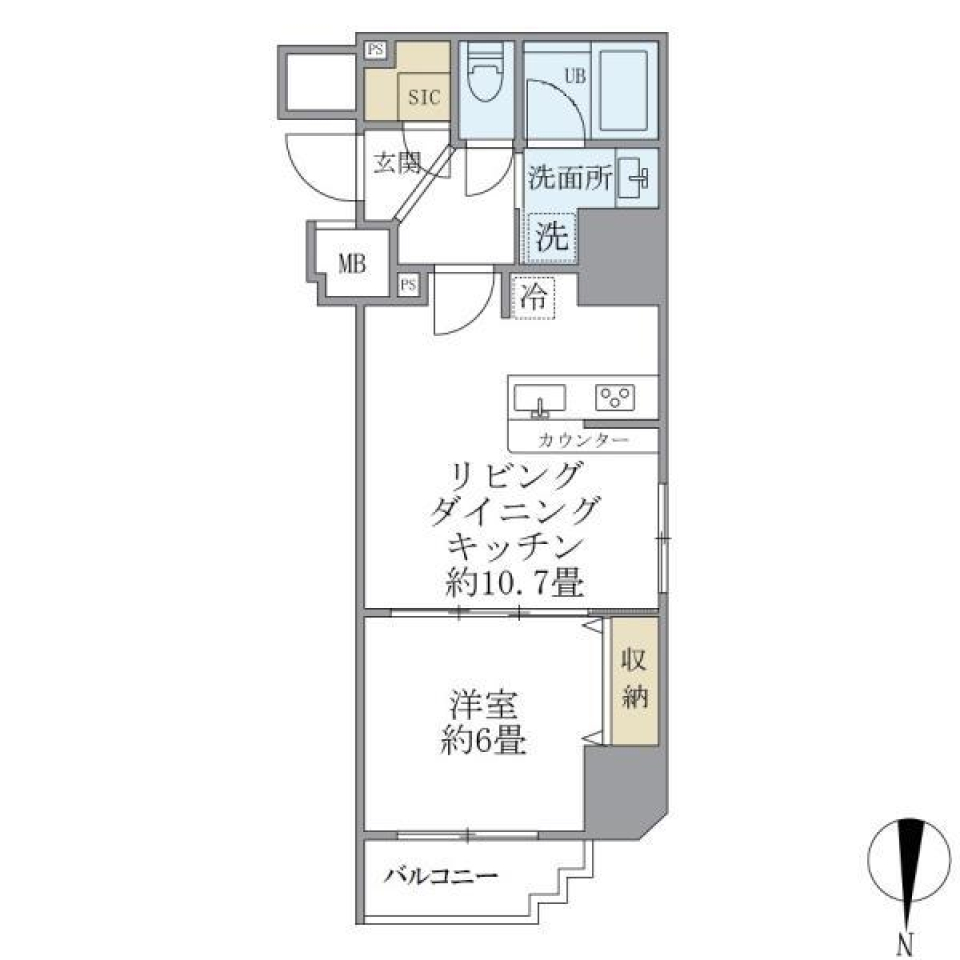 木目調が魅せるかっこいい部屋の間取り図