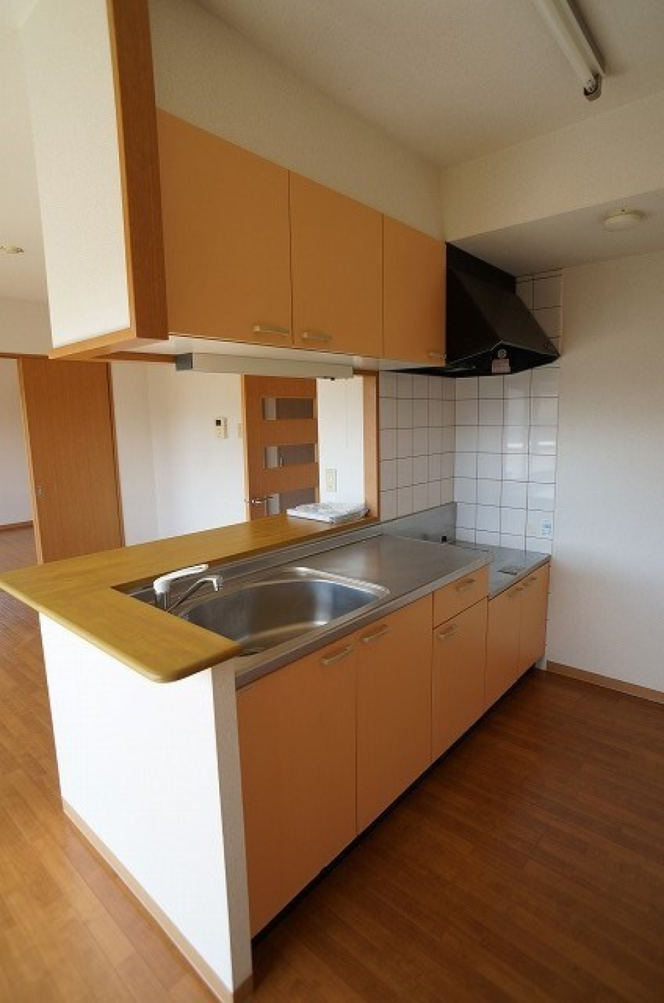 対面キッチンで水回りも広々