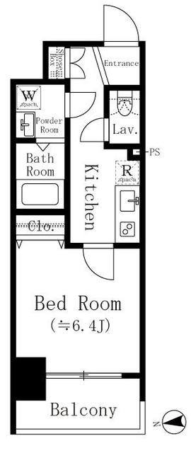 1Kの間取りです。