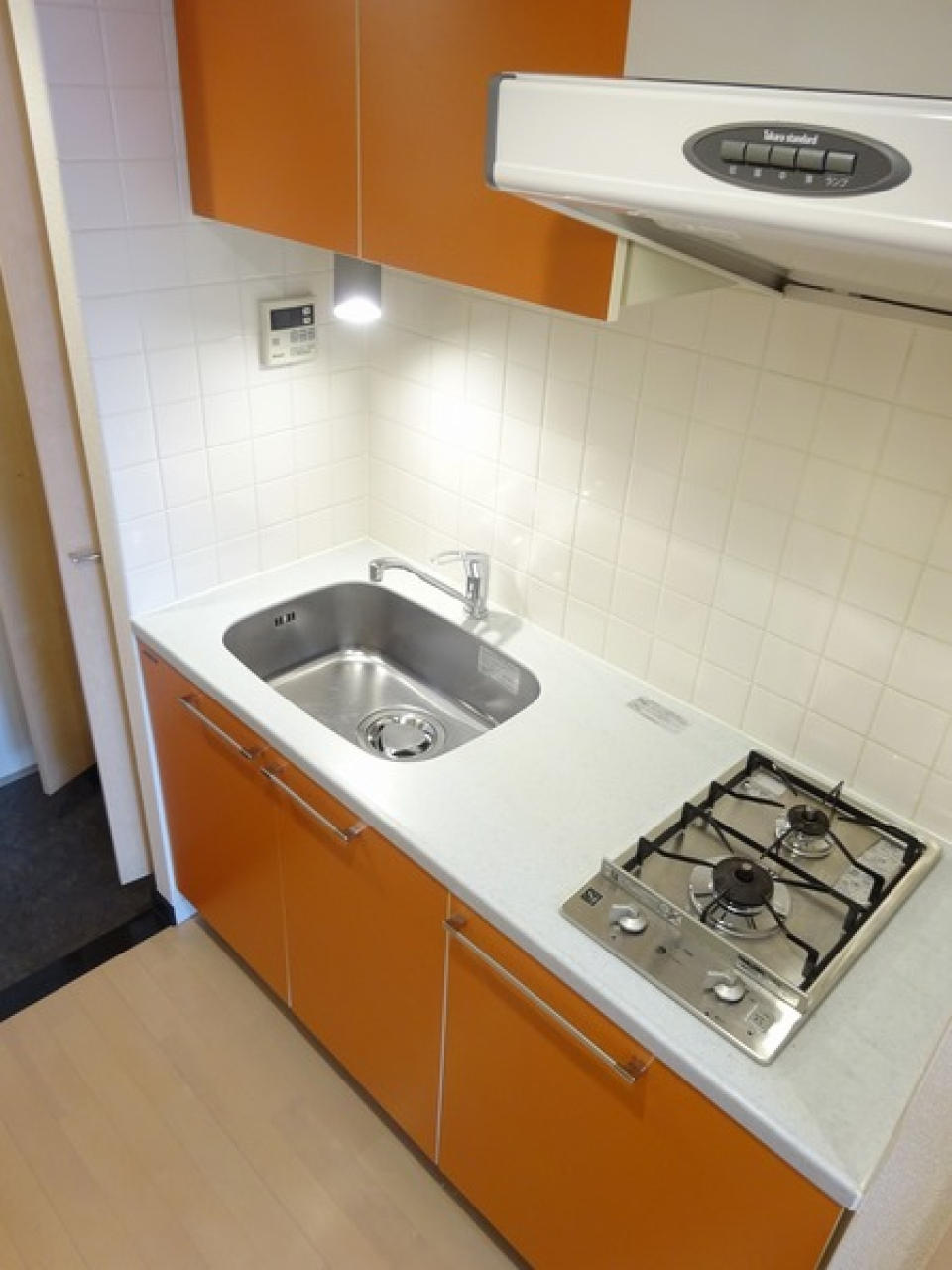 ２口のガスコンロが導入されているキッチンです。
