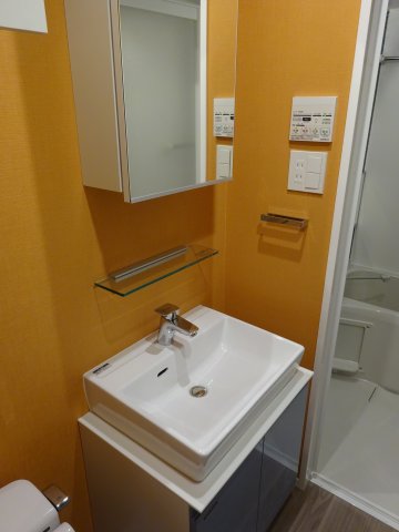 洗面台です。シンプルな造りです。