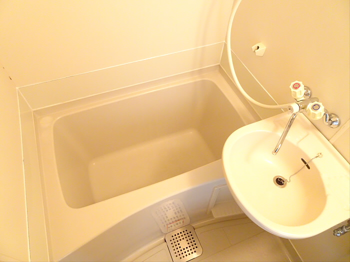 浴槽と洗面台はお隣同士。