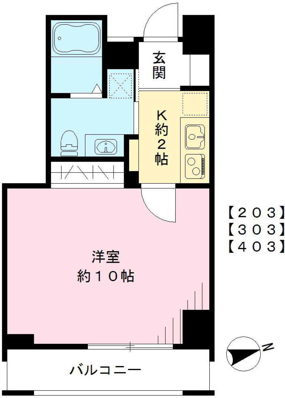 クラヴィーア仙川　203号室の間取り図