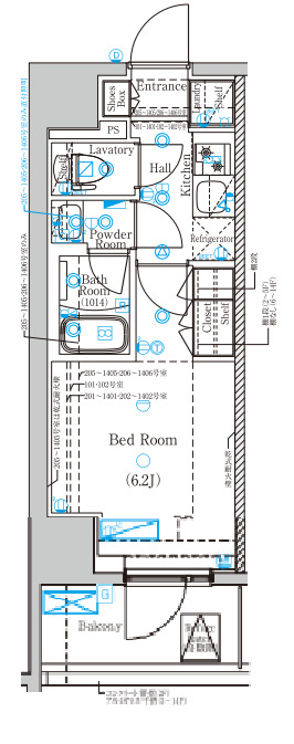 1Kの間取りです。