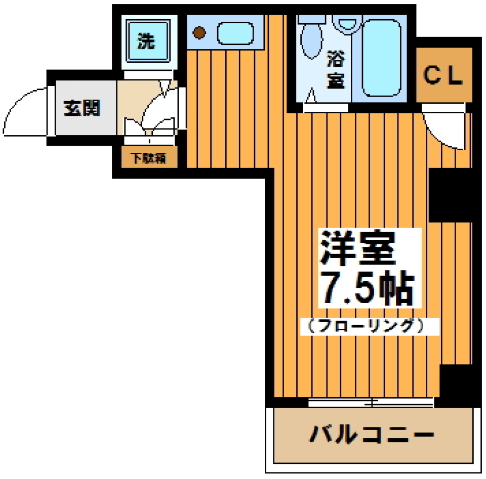 フローリングに寝転んで渋谷の音に耳を澄ませるの間取り図