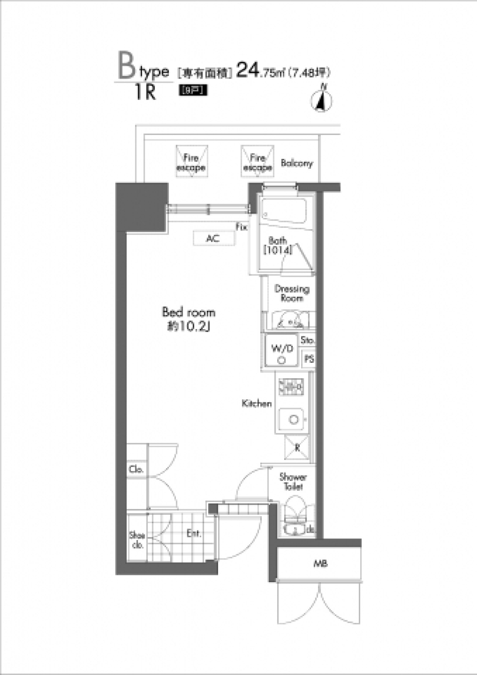 ステンレスのキッチンがオシャレポイントの間取り図