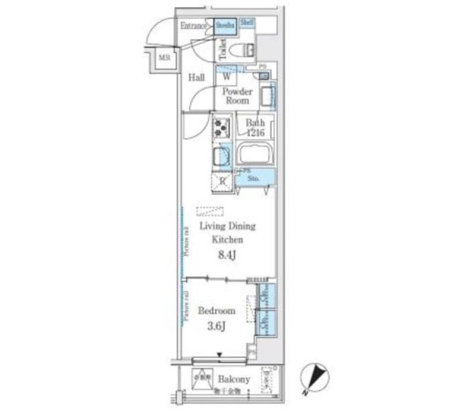 壁紙がユニークだけどなんだかオシャレなお部屋の間取り図