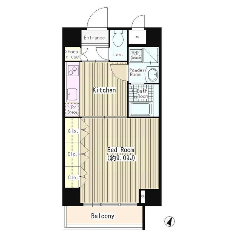 閑静な住宅街で1ＫＬＩＦＥの間取り図