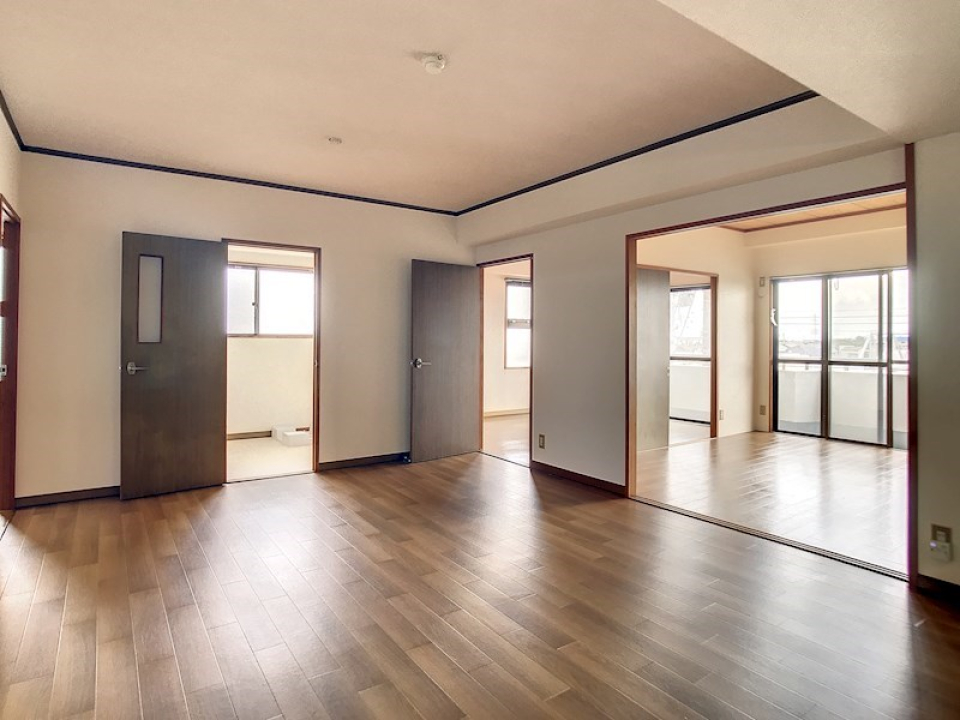 全洋室の扉をオープンにすれば風通しバッチリ