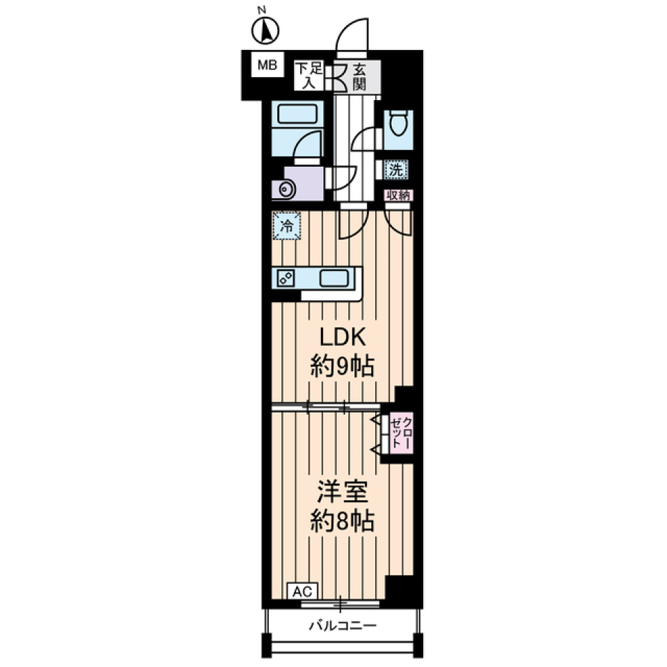 ガタンゴトン、行き交う音に耳を傾けての間取り図