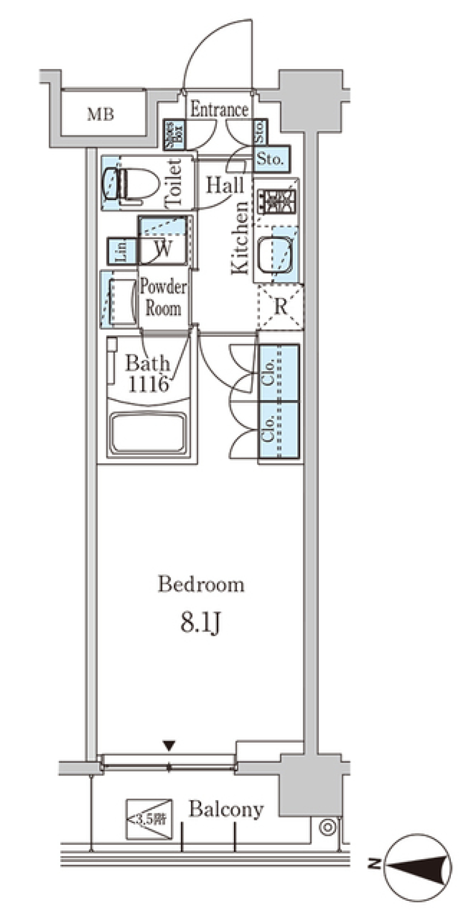 ジオエント中野弥生町 311号室の間取り図