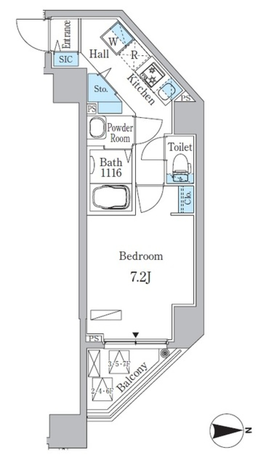 オープンブルーム入谷　６０１号室の間取り図