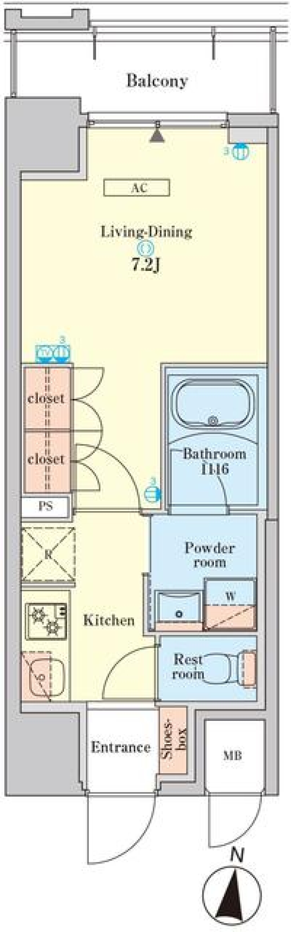 白とグレーのコントラストの美の間取り図