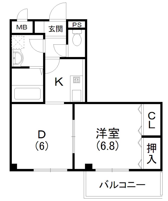 ひとり暮らしには充分な広さ